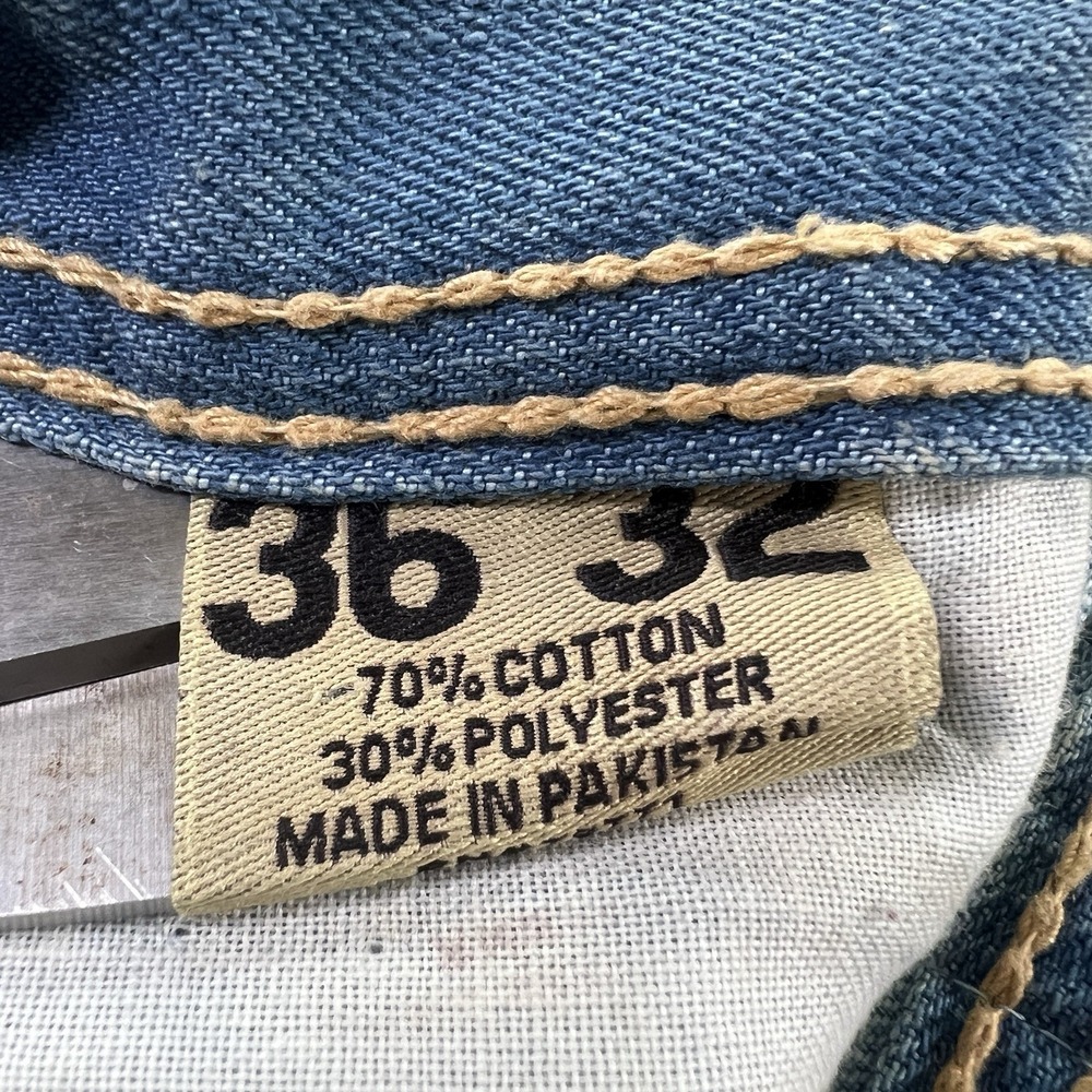 Vintage Joan‎ Craig Distressed Washed Blue Jeans Size 36x32 Embroidered Logo - Picture 3 of 12